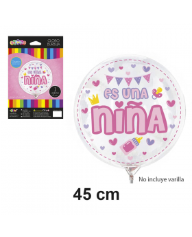 GLOBOS ESTAM. TRANSPARENTE ES UNA NIÑA 1UN/600