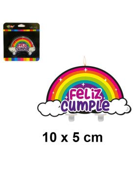 VELA FELIZ CUMPLE ARCOIRIS /288