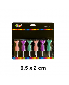 VELA COLA SIRENA SET6U /144