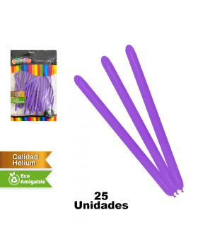GLOBOS LISOS LARGO LILA SET25U /200