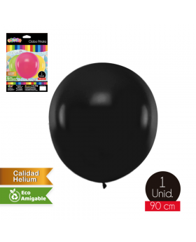 GLOBO LISO PIÑATA 90CM COLOR NEGRO /200
