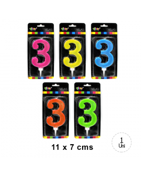 VELA BRILLO NUMERO 3 11CM /120
