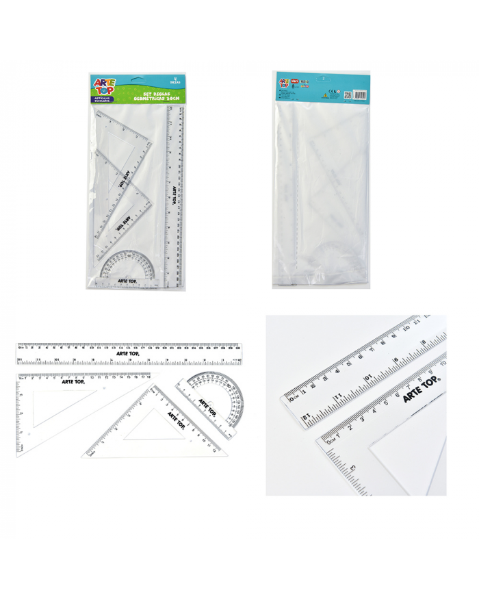 REGLAS GEOMETRICAS 30CM 4 PIEZAS /288